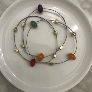 Wired Bracelets w Colored Stones